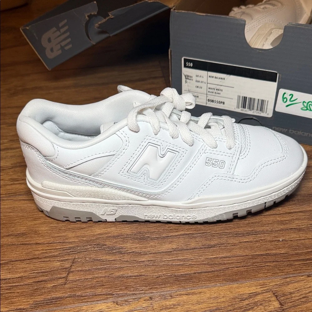 New Balance White 550 Low-Top Sneakers